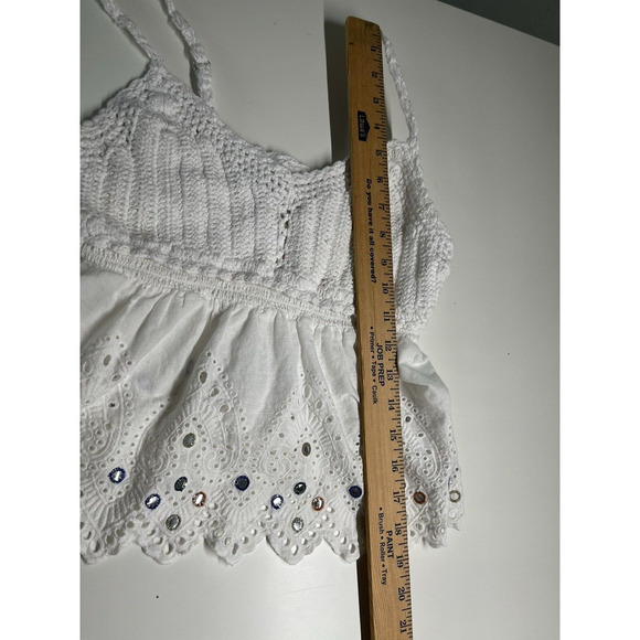Shyanne White Crochet Tank Top Babydoll - Picture 10 of 12